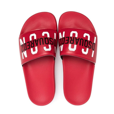 Shop Dsquared2 Boys Icon Sliders Red