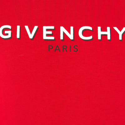 Shop Givenchy Girls Logo Print Dress Red