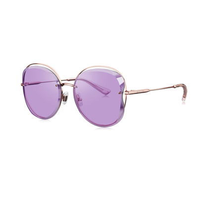 Shop Bolon Joy Violet Butterfly Ladies Sunglasses Bl7052 A31 59 In Gold / Rose / Rose Gold / Violet