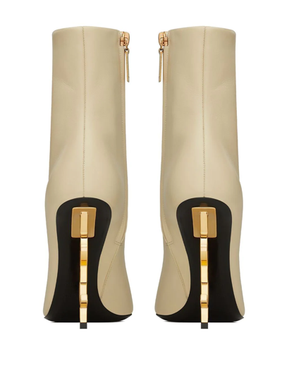 Shop Saint Laurent Opyum 110mm Ankle Boots. In Neutrals