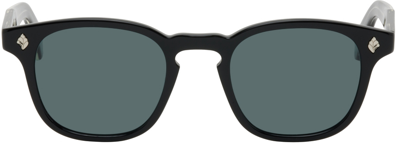 Shop Garrett Leight Black Ace Sunglasses In Black/semi-flat Blue