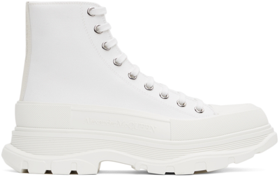 Shop Alexander Mcqueen White High Tread Slick Sneakers In 9000 White/white