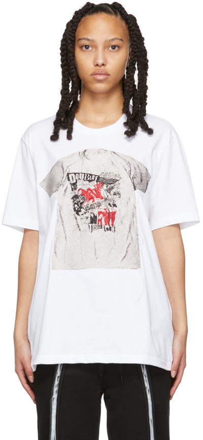 Shop Doublet White Photo Stitch T-shirt