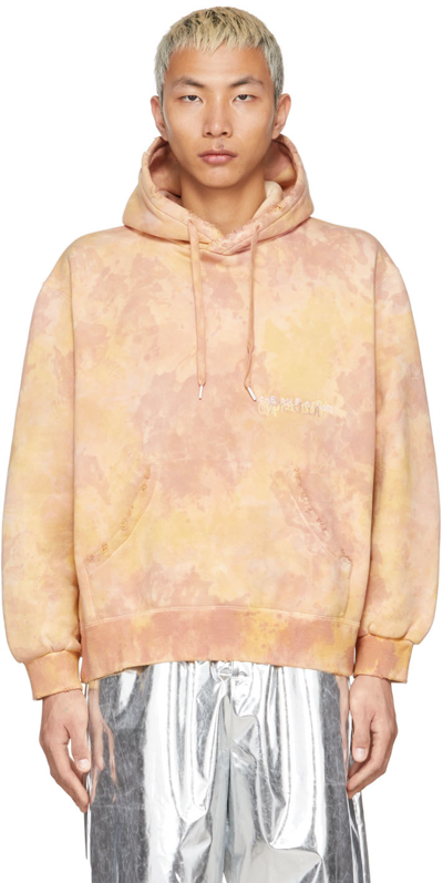 Shop Doublet Yellow Vegetable Dyed Hoodie In Cypress Bark