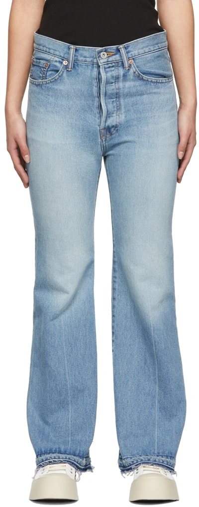 Doublet Blue Recycled Flared Jeans In Indigo