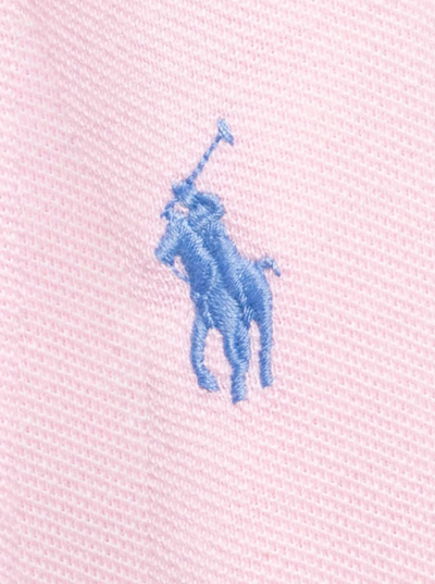 Shop Polo Ralph Lauren Man Pink Cotton Piquet Polo Shirt Logo