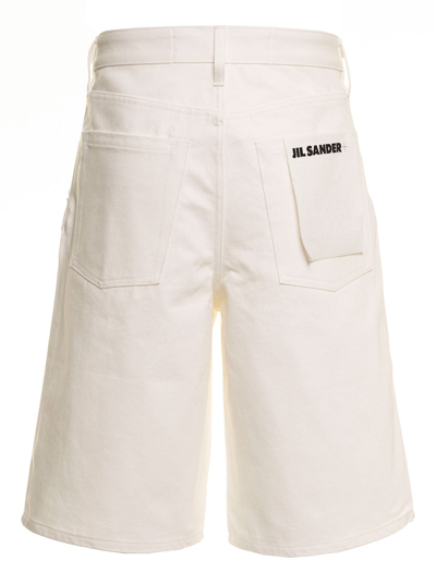 Shop Jil Sander Man White Denim Bermuda Shorts