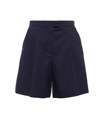 Shop A.p.c. Diane High-rise Pleated Shorts In 蓝色