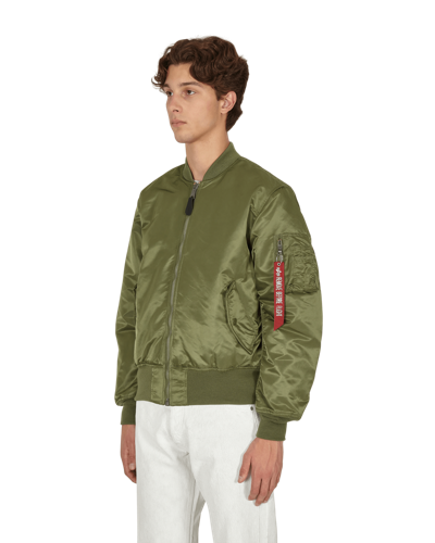 Shop Alpha Industries Ma-1 Bomber Jacket In Sage Green