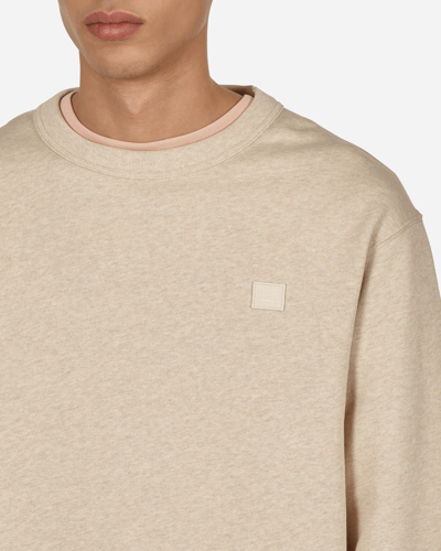 Shop Acne Studios Face Crewneck Sweatshirt In Oatmeal Melange
