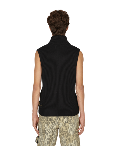 Shop Stone Island Full Rib Pure Wool Vest In Black