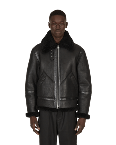 Shop Acne Studios Shearling Aviator Jacket In Black