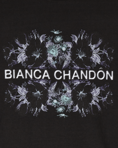 Shop Bianca Chandon Floral Logotype T-shirt In Black