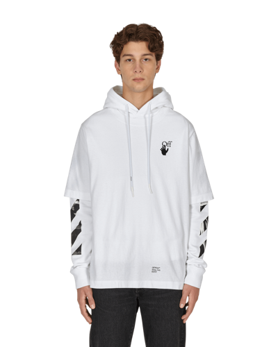 Off-white Caravaggio Arrow Double Sleeve Hooded Sweatshirt In White |  ModeSens