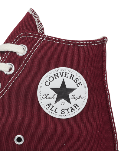 Shop Converse Vintage Canvas Chuck 70 Hi Sneakers In Deep Bordeaux/egret/black