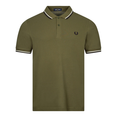 Shop Fred Perry Twin Tipped Polo Shirt In Green