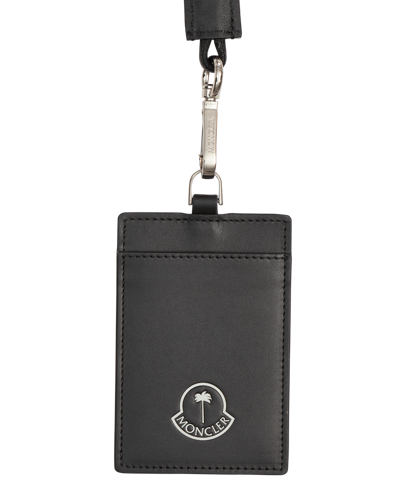 Moncler Genius 8 Moncler Palm Angels Black Leather Card Holder | ModeSens