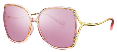 Shop Bolon Arissa Polarized Pink Butterfly Ladies Sunglasses Bl6076 D30 In Gold Tone,pink