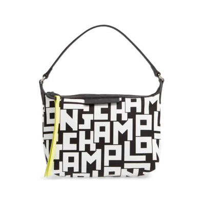 Longchamp Ladies Le Pliage Clutch In Black/white