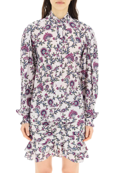 Shop Isabel Marant Banessa Silk Shirt In Mixed Colours
