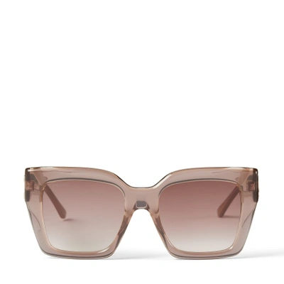 Jimmy Choo Eleni/g/s Ha 0fwm Oversized Square Sunglasses In Eha Brown Shaded