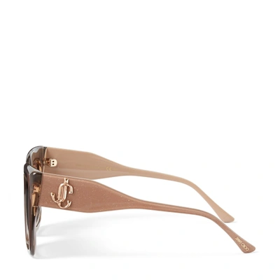 Jimmy Choo Eleni/g/s Ha 0fwm Oversized Square Sunglasses In Eha Brown Shaded