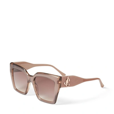 Jimmy Choo Eleni/g/s Ha 0fwm Oversized Square Sunglasses In Eha Brown Shaded