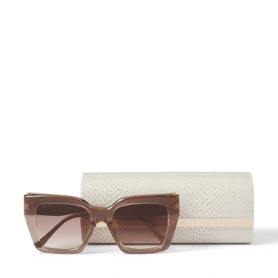 Jimmy Choo Eleni/g/s Ha 0fwm Oversized Square Sunglasses In Eha Brown Shaded