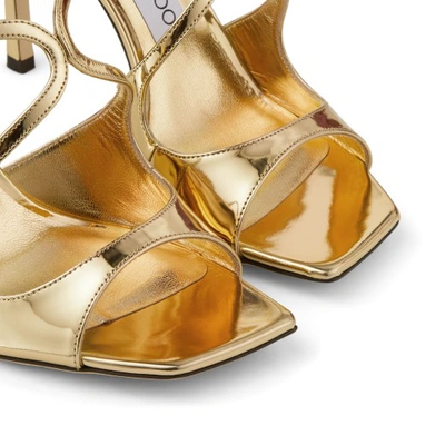 Jimmy Choo Anise 95 Metallic Leather Sandals In Silver