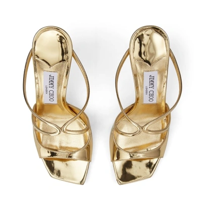 Jimmy Choo Anise 95 Metallic Leather Sandals In Silver