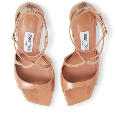 Jimmy Choo Patent Leather Azia 95 Sandals In Ballet Pink