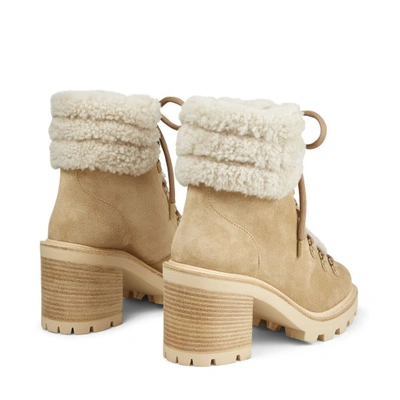 Shop Jimmy Choo Eshe 65 Shearling In Stucco/natural