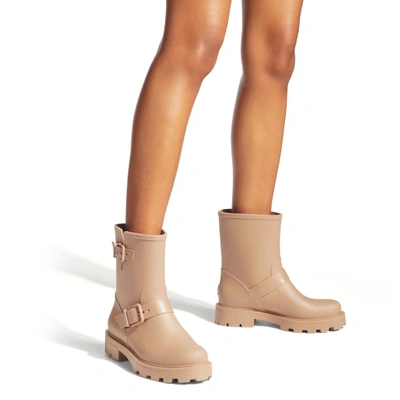 Jimmy Choo Yael Flat Rain Boots In Camel