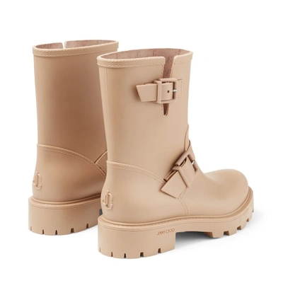 Jimmy Choo Yael Flat Rain Boots In Camel