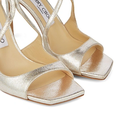 Jimmy Choo Azia 95 Glittered Satin Sandals In White