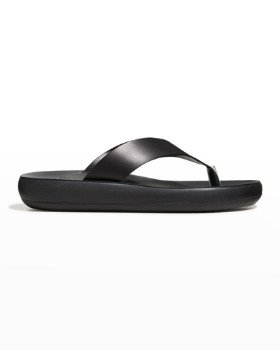 Shop Ancient Greek Sandals Chary's Leather Thong Sandals In Black