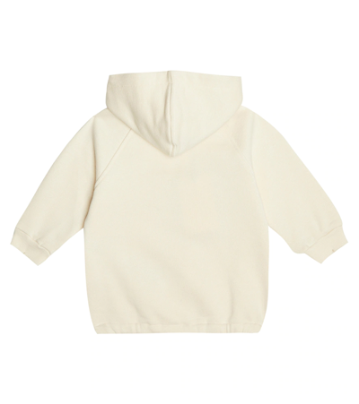 Shop Gucci Baby Cotton Jersey Hoodie In White/multicolor