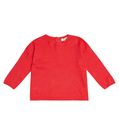 Shop Caramel Baby Todea Linen And Cotton Sweater In Raspberry Stripe