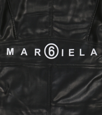 Shop Mm6 Maison Margiela Faux-leather Dress In Black