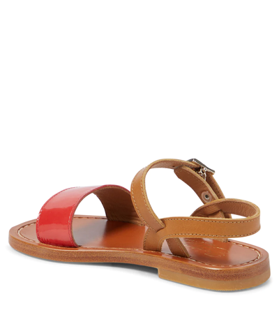 Shop Bonpoint Apis Patent Leather Sandals In Poppy