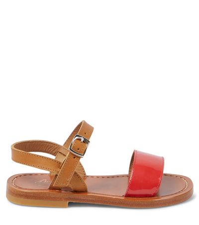 Shop Bonpoint Apis Patent Leather Sandals In Poppy