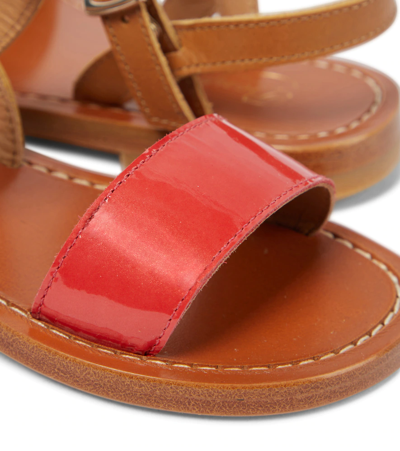 Shop Bonpoint Apis Patent Leather Sandals In Poppy