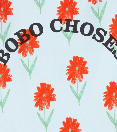 Shop Bobo Choses Floral Swimsuit In Light Blue