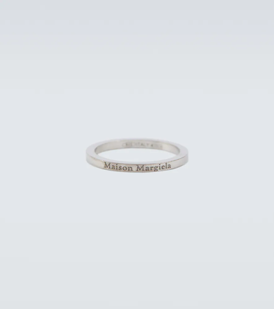 Shop Maison Margiela Logo Silver Ring In Col. 951