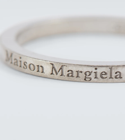 Shop Maison Margiela Logo Silver Ring In Col. 951