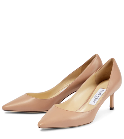 Shop Jimmy Choo Romy 60 Leather Pumps In Ballet Pink