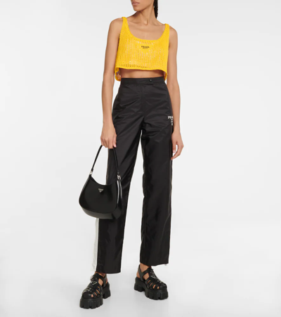 Prada Monolith Sandals In Nero