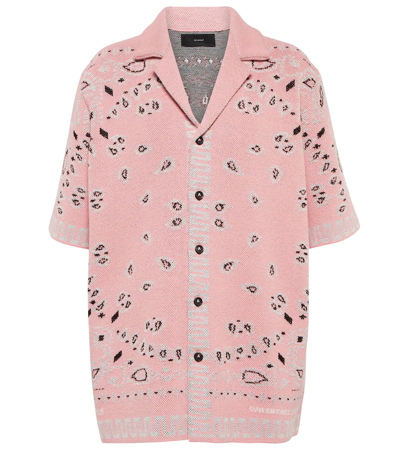 Shop Alanui Bandana Cotton Piqué Shirt In Light Pink