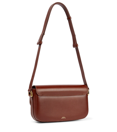 Shop Apc A. P.c. Grace Leather Shoulder Bag In Brown