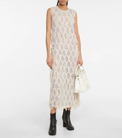 Shop Maison Margiela Ruffled Silk-blend Tulle Midi Dress In 106
